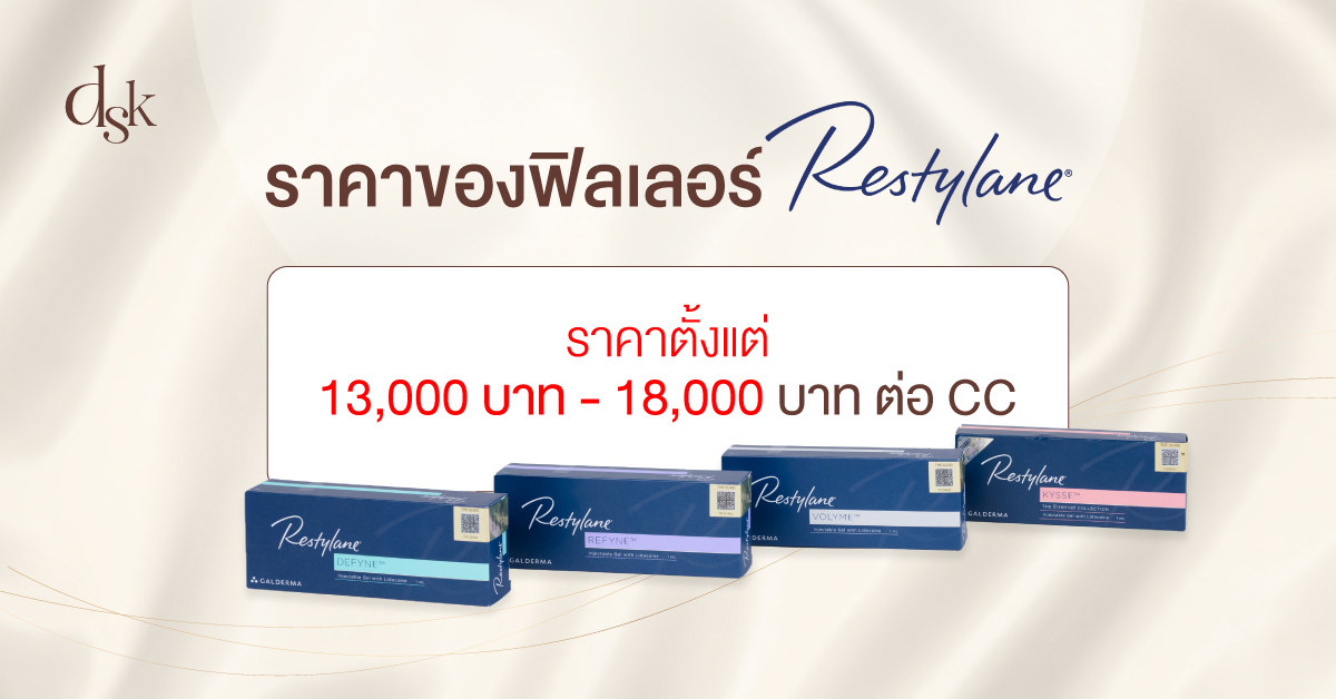 ราคาของฟิลเลอร์ Restylane