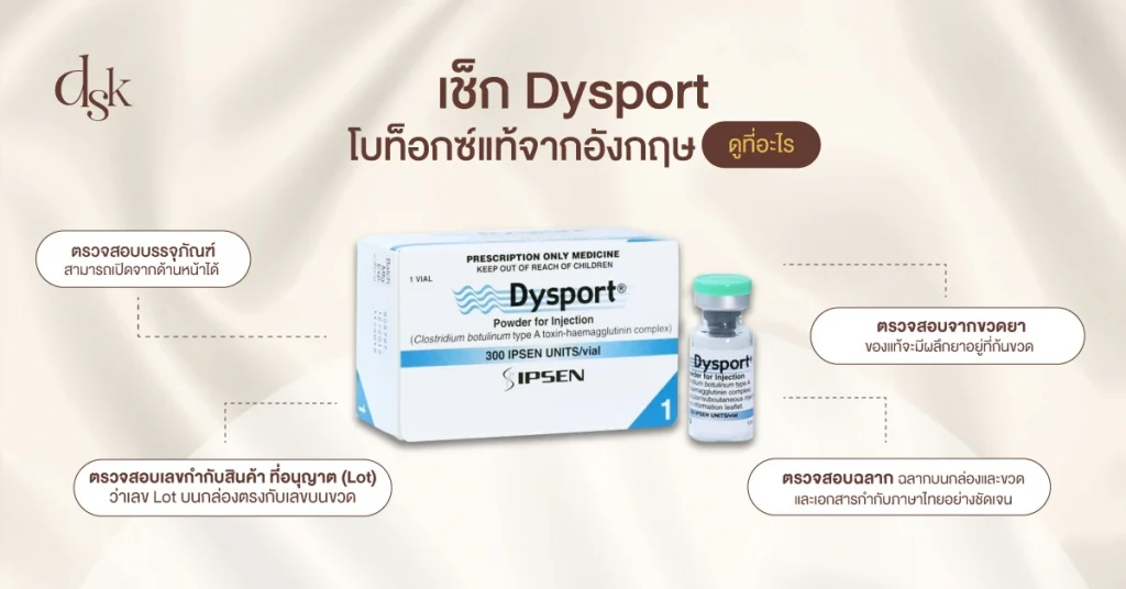 เช็ก Dysport โบท็อกซ์แท้จากอังกฤษ