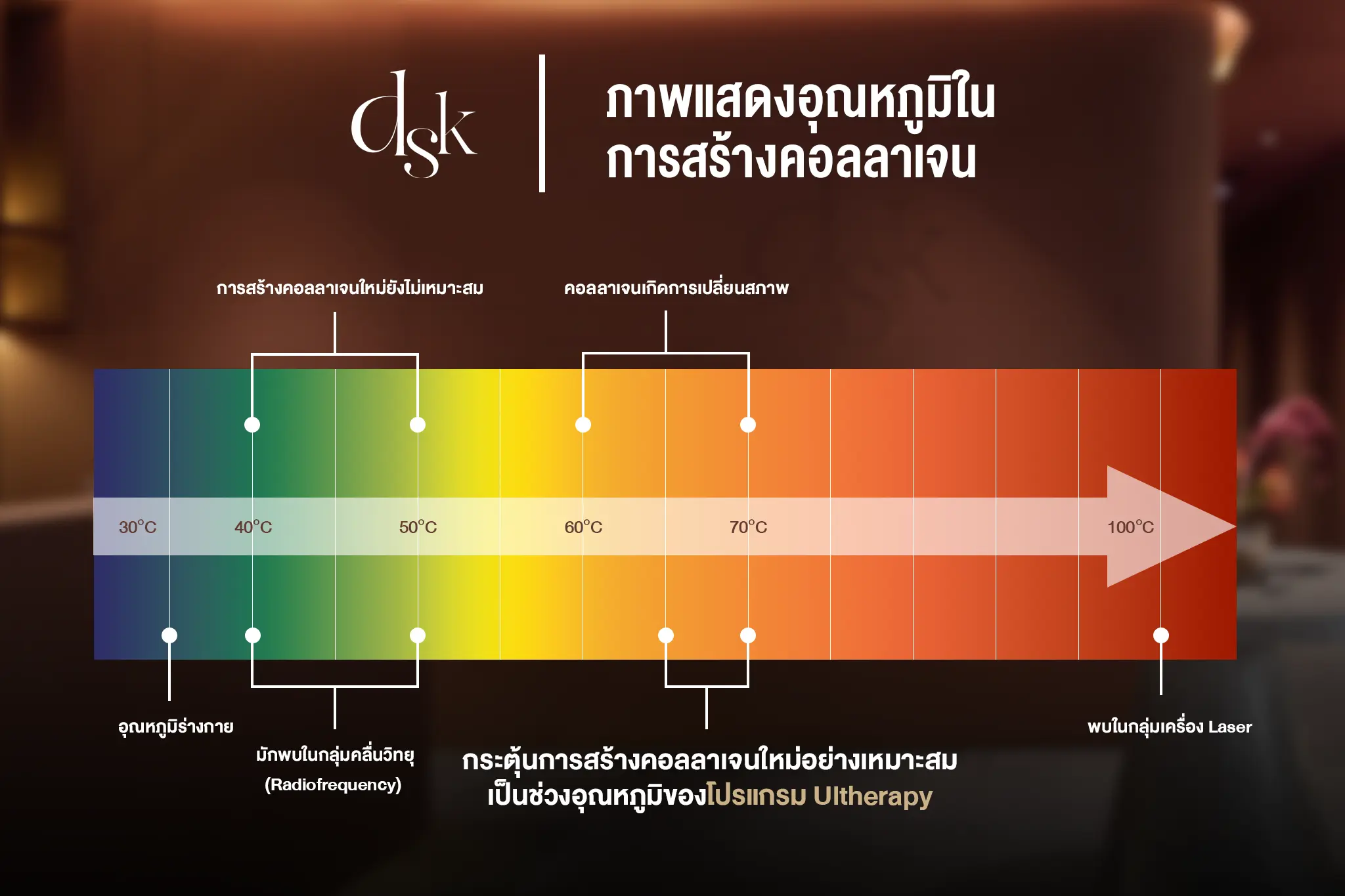 ภาพแสดงอุณหภูมิในการสร้างคอลลาเจน
