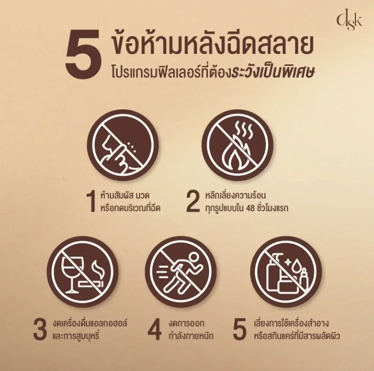 ข้อห้ามหลังฉีดสลายโปรแกรมฟิลเลอร์